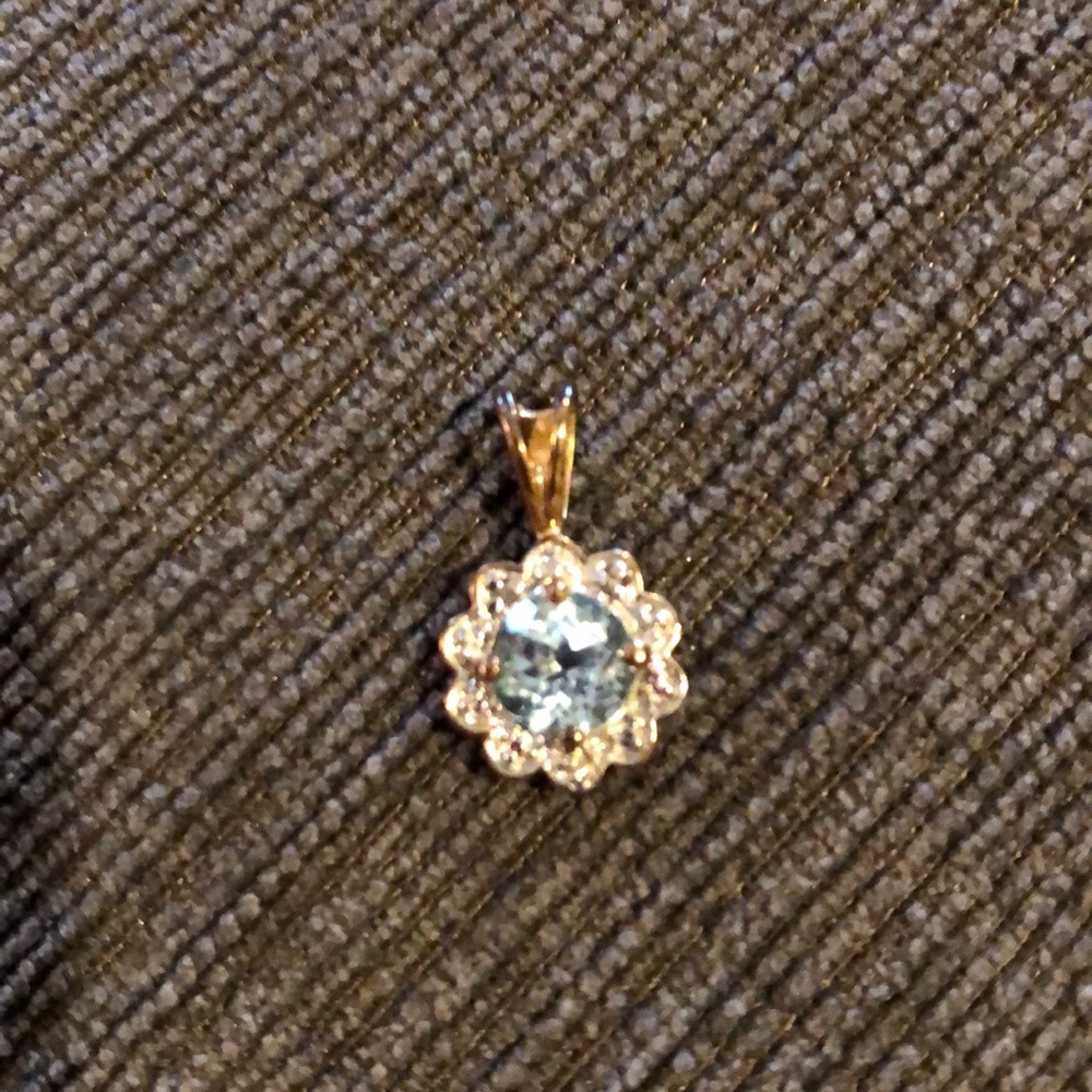 Diamond and Aquamarine Pendant